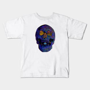 Deep Blue Death Skull Kids T-Shirt